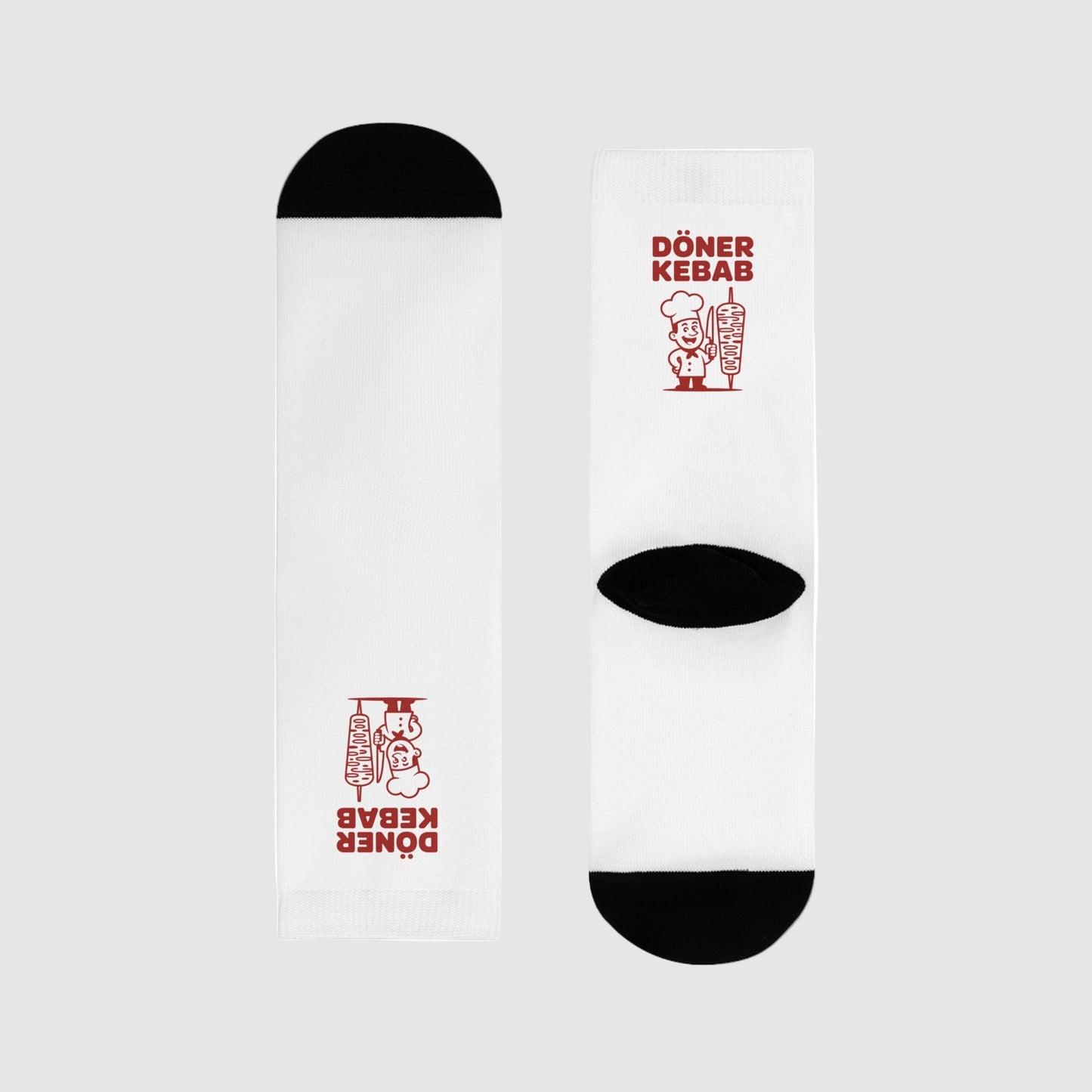 Döner Kebab Crew Socks - Fun Gift for Food Lovers, Comfortable Use for Everyday, Perfect for Parties, Festivals, & Casual Wear